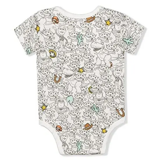 Disney Boy's 3-Pack Character Print Short Sleeve Bodysuit Creeper Set image {4}