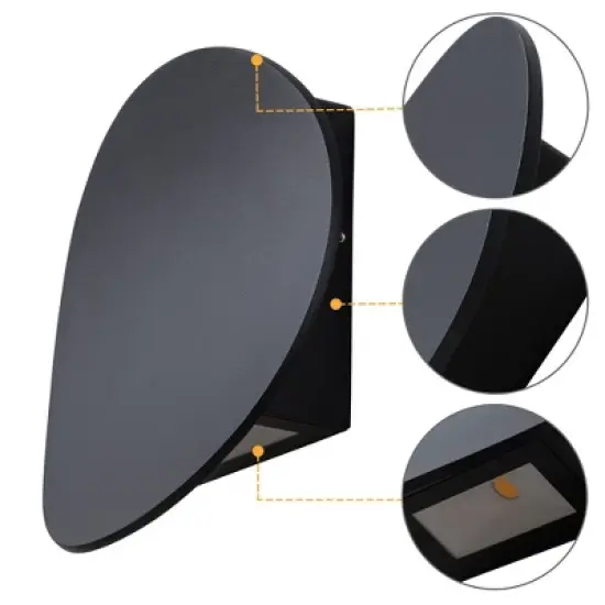 C Cattleya Modern Black Aluminum LED Outdoor Indoor Wall Lights (2-Pack) image {2}