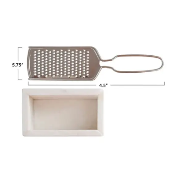 Storied Home Marble and Stainless Steel Grater image {1}