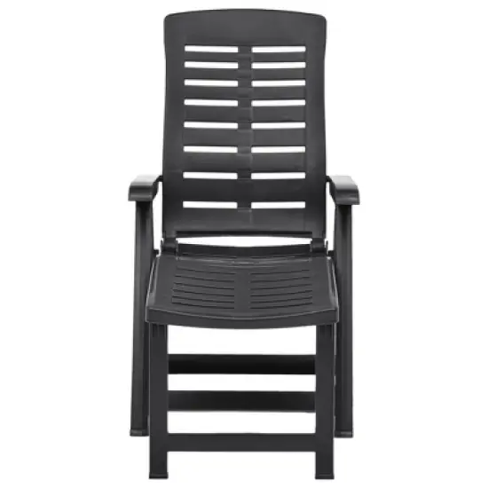 vidaXL Sun Lounger Anthracite Plastic Adjustable Foldable Sun Lounger image {8}