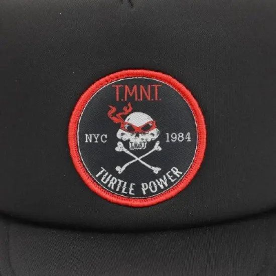 TMNT Classic Retro Cartoon Turtle Power Black Unisex Adult Quickturn Foam Trucker Hat image {2}