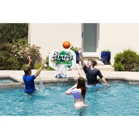 Poolmaster Graffiti Collection NBA Boston Celtics Poolside Hoop Set Durable All-Weather Base image {3}