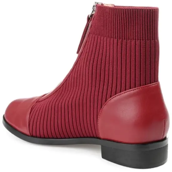 Journee Collection Womens Bexlie Tru Comfort Foam Front Zip Stacked Heel Booties image {6}