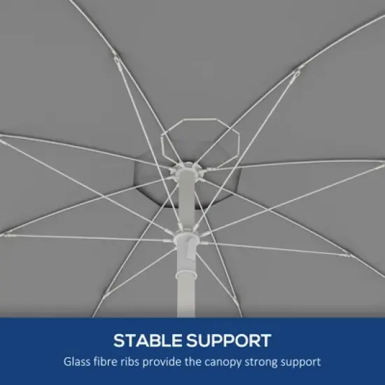 DOMETOUR 5.7' Portable Beach Umbrella with Tilt, Adjustable Height, 2 Cup Holders & Hooks, with Vented Canopy, Blue White Stripe image {4}