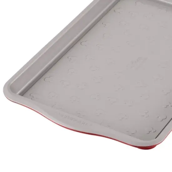 Farberware Disney Bake with Mickey Mouse 10"x15" Nonstick Cookie Pan Red: Steel Baking Sheet, Dishwasher-Safe image {8}