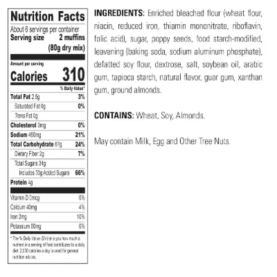 Krusteaz Almond Poppy Seed Muffin Mix, 17 OZ image {6}