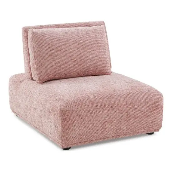 HOMES: Inside + Out 5pc Povoa 159" Modular Curved Sectional Sofa Modern Chenille with Extendable Backrest Pink image {11}