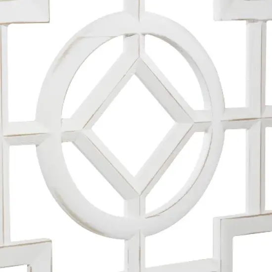 Farmhouse Wood Patterned Room Divider Screen White - Olivia & May image {6}