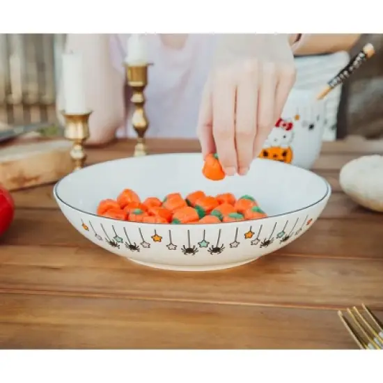 Silver Buffalo Sanrio Hello Kitty Pumpkin Boo 9-Inch Ceramic Coupe Dinner Bowl image {3}