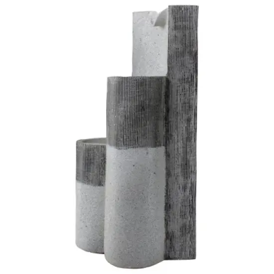 Northlight 24" Gray Speckled Modern Style 3-Tier Rainfall Outdoor Water Fountain image {4}