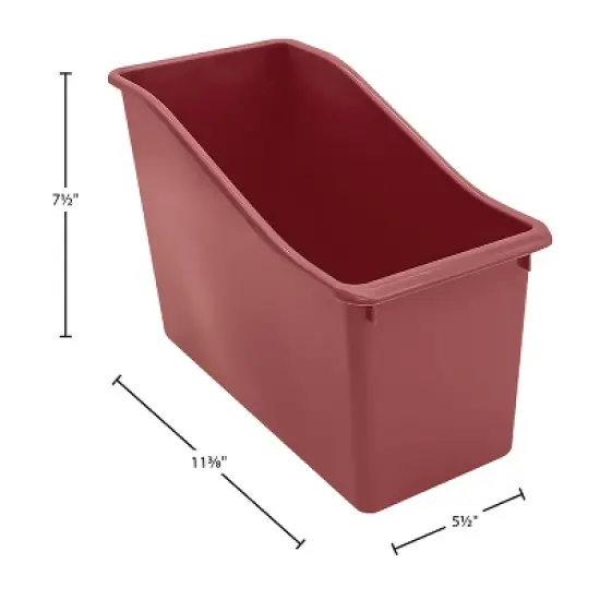 Teacher Created Resources&reg; Plastic Book Bin, Deep Rose, Pack of 6 image {3}