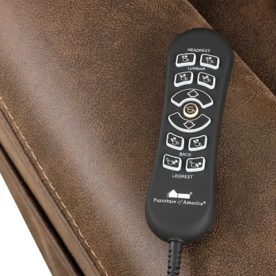 HOMES: Inside + Out Leafstorm Powered Lift Chair Recliner with Adjustable Headrest Walnut image {12}