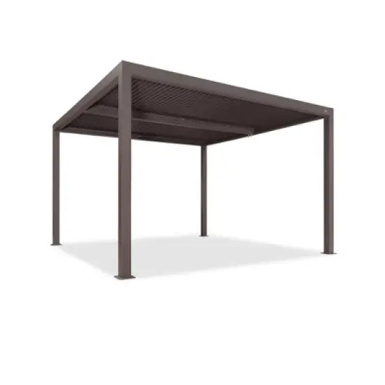 PURPLE LEAF Outdoor Louvered Pergola Sun Shade Outside Canopy with Aluminum Roof for Pool Hot Tub Backyard Garden Pavilion Patio Hardtop Gazebo image {12}