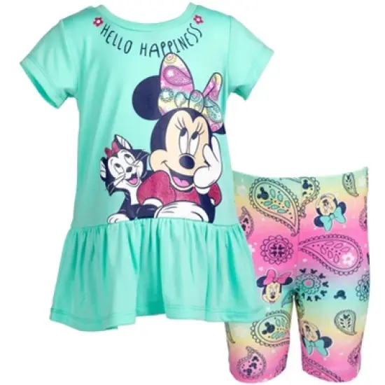 Mickey Mouse & Friends Minnie Mouse Baby Girls Graphic T-Shirt and Shorts Outfit Set Infant image {11}
