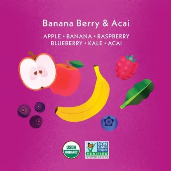 Once Upon a Farm Belly Blends Banana Berry and Acai Fruit Pouch - 3.2oz image {3}