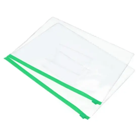 Unique Bargains A5 PVC Waterproof Home Office Travel Zip Envelope File Bags 40 Pcs image {3}