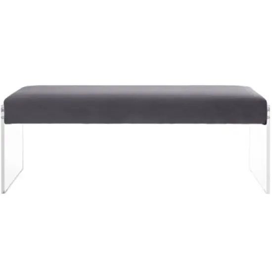 Roam Velvet Bench Gray - Modway image {2}