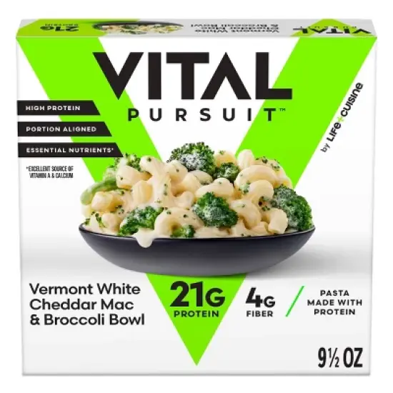 Vital Pursuit High Protein Vermont White Cheddar Mac and Cheese Broccoli Bowl Frozen Meal - 9.5oz image {10}
