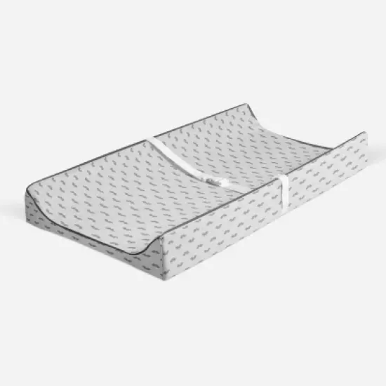 Bacati - Mustache Quilted Muslin Changing Pad Cover Gray image {1}