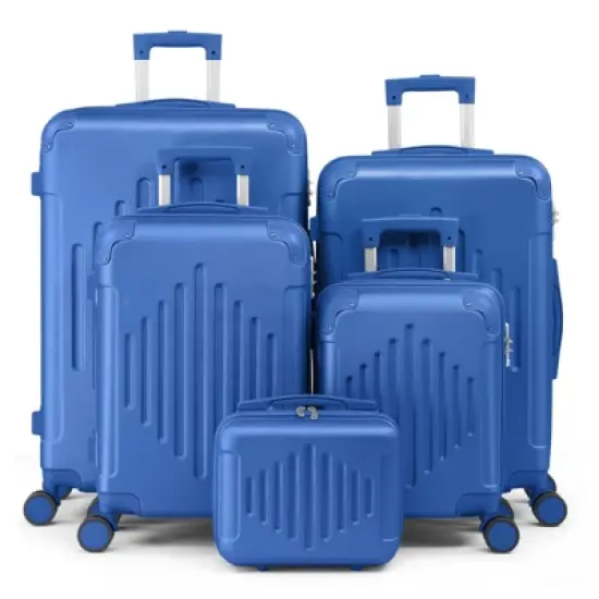 Karl Home 5 Piece Set ABS Trolley Cases Iron Trolley Rod Green image {1}