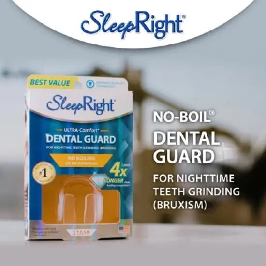 SleepRight Ultra-Comfort Dental Guard Mouth Guard for Teeth Grinding Prevention &ndash; No Boil, Extra Strong, Custom Fit, Clenching & Bruxism Protection image {1}