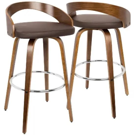 Set of 2 Grotto Upholstered Barstools - Lumisource image {1}