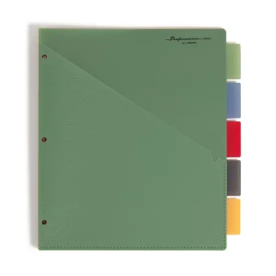 U Brands Performance 5 Tab Poly Dividers with Pockets Gem Tone: File Organizer, Notebook Dividers for Binder, Letter Size image {1}