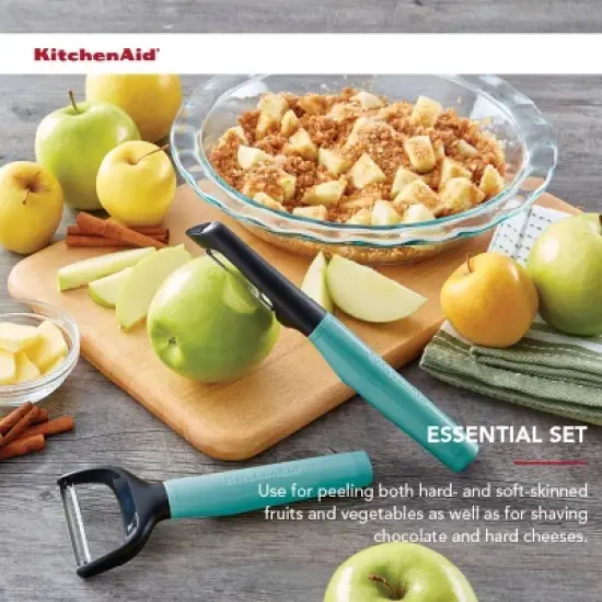 KitchenAid 2pk Peelers: Serrated Blade, Protective Cover, Dishwasher-Safe, Green, Plastic & Metal, Vegetable & Potato Peeler image {1}