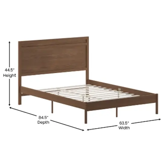Flash Furniture Kingston Solid Wood Platform Bed with Wooden Slats and Headboard, No Box Spring Needed image {4}