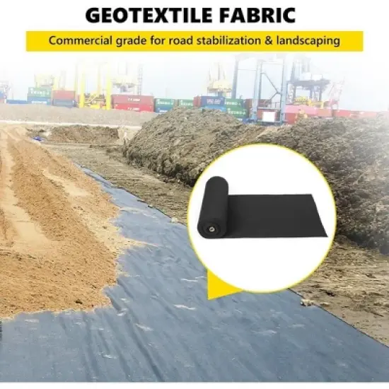 Heavy Duty Non Woven Weed Barrier Fabric, Weed and Puncture Resistant 350N, Tensile Strength 440N, Load Capacity, for Landscaping French Gutters image {1}