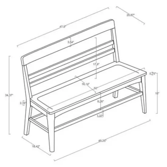 Wood Ladder Back Bench - Hearth & Hand&trade; with Magnolia image {6}