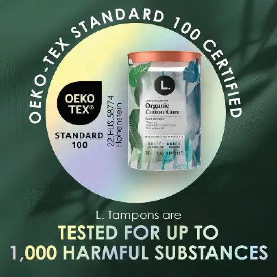 L . Organic Cotton Full Size Multipack Tampons - Light/Regular - 30ct image {7}