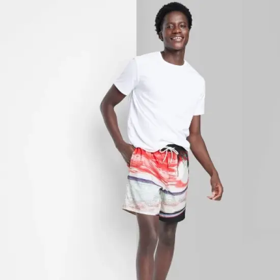 Men's 7" Elastic Waist Island Swim Shorts - Original Use&trade; Pink image {2}