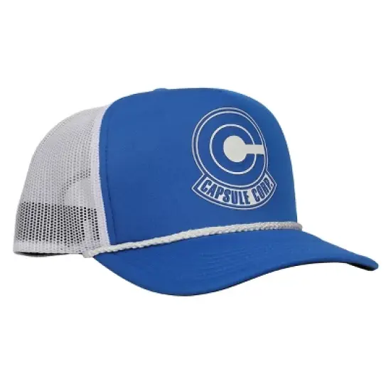Dragon Ball Z Capsule Corps Logo Men's Blue Foam Trucker Hat image {3}