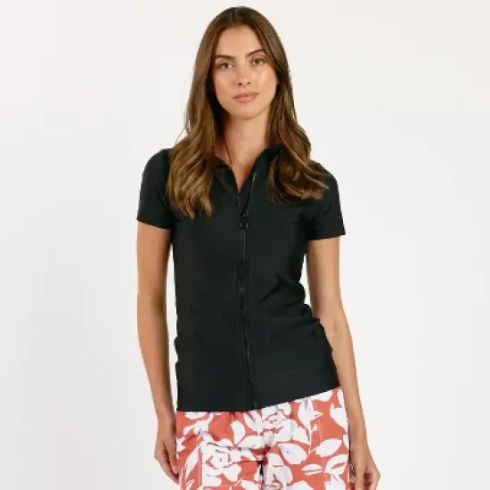 Calypsa Womens Full-Zip Adele Swim Top image {3}