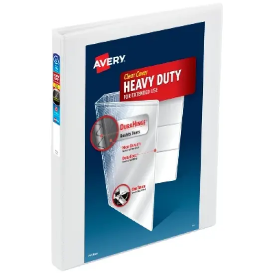 Avery Heavy-Duty Binder, 1" Slant Rings, White (79380) image {6}