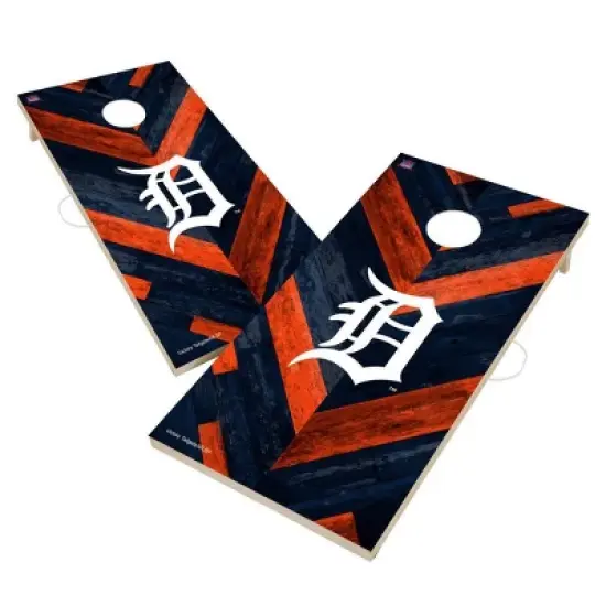 MLB Detroit Tigers 2'x4' Solid Wood Cornhole Board image {1}