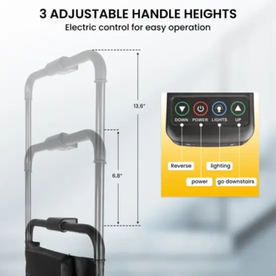 Mojgar Electric Stair Climbing Dolly Electric Stair Climbing Hand Truck, Elevator Stairlifts Wheel Chair Max 441 lbs Capacity, Black image {2}