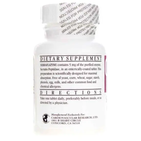 Cardiovascular Research Serraflazyme Serrapeptase Enzyme Supplement &ndash; 100 Tablets image {2}