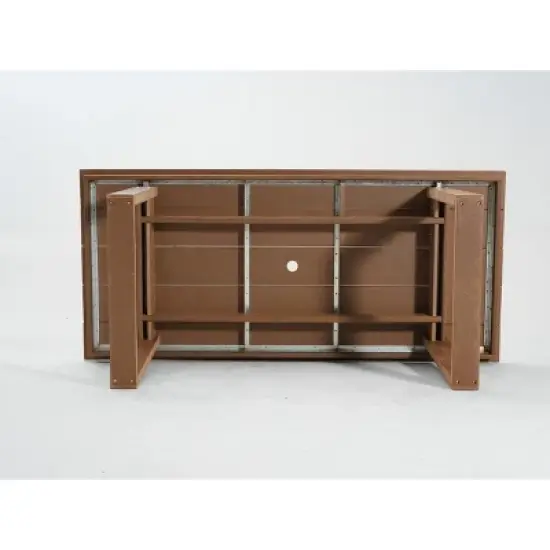 FIONECA 5-Piece HDPE Outdoor Dining Set with Umbrella Hole &uml;C Weather-Resistant Patio Table & 4 Armrest Chairs, Brown image {11}