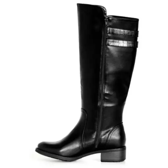 Women's Wide Fit Daphne Tall Boot - black | EVANS image {3}