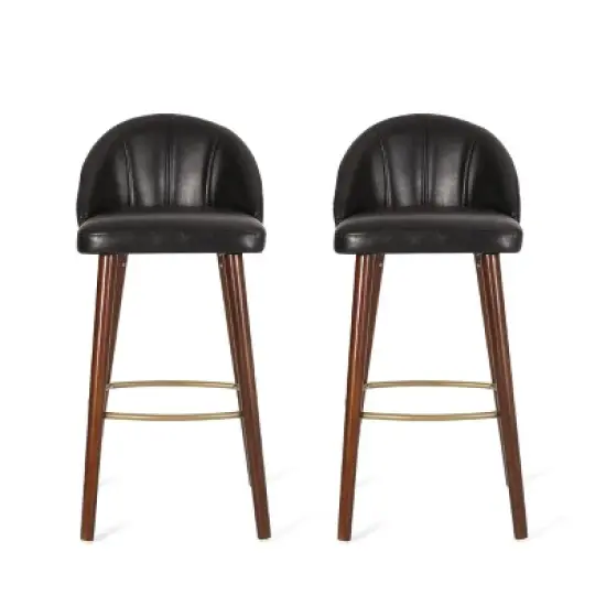 2pc Cullimore Contemporary Channel Stitch Counter Height Barstools - Christopher Knight Home image {10}
