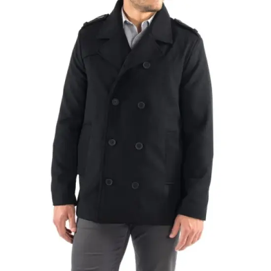 Alpine Swiss Jake Mens Wool Pea Coat Double Breasted Peacoat Jacket image {6}
