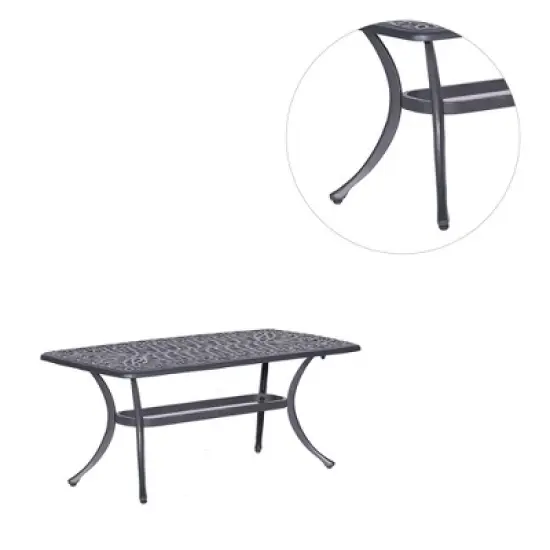 Simple Relax Rectangular Patio Coffee Table in Gun Metal image {3}
