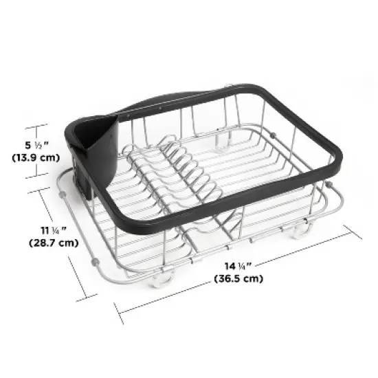 Umbra 11.3" Sinkin Multi-Use Rack Black/Nickel: Steel Dish Drying Rack, Hand Wash, 5 Year Warranty image {16}