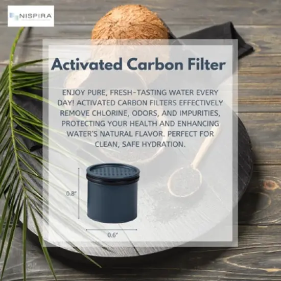 Nispira Carbon Water Filter Replacement Compatible with Lifestraw Go Series, Lifestraw Steel, Lifestraw Universal Water Bottle, 8 Packs image {2}