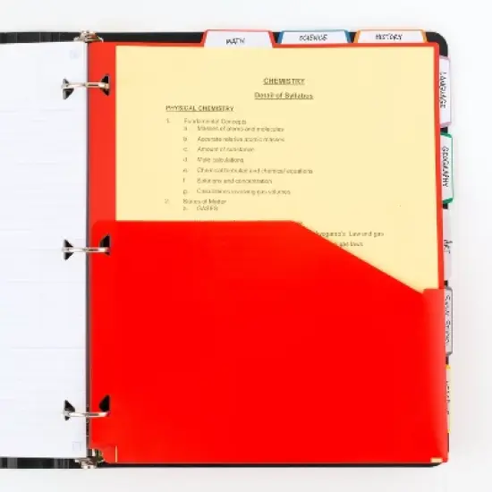 Five Star 8-Tab Binder Dividers with Pocket Multicolor: Polypropylene Filing Accessories, 11.5" x 9.75", 8-Pack image {3}