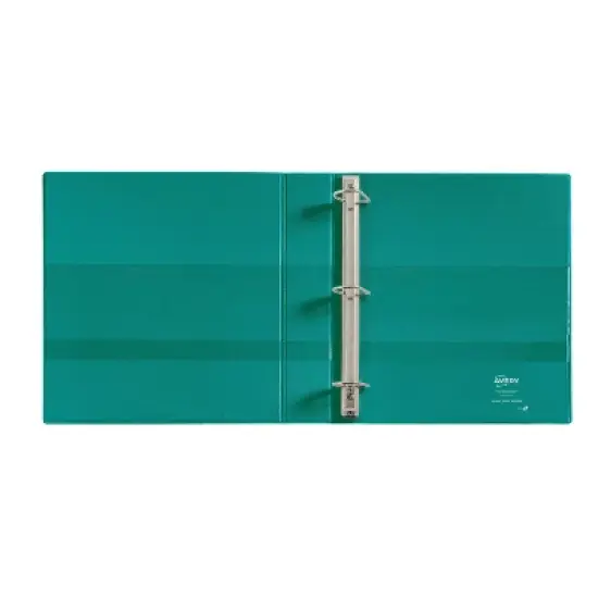Ring Binder 2.1"x1.5" Clear Cover 400 Sheet Capacity Heavy Duty Green - Avery: Polypropylene D Rings, 4 Pockets image {1}