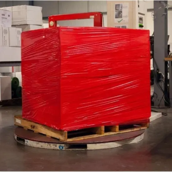 PSBM 4 Rolls Dark Red Hand Pallet Stretch Wrap, 18 in. x 1000 Ft. x 100 Gauge image {6}
