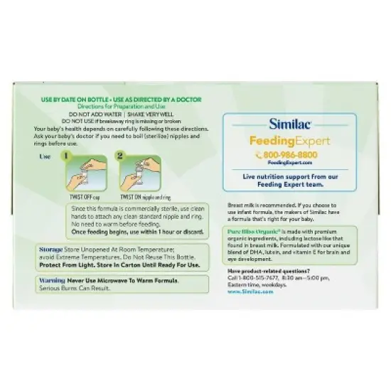 Similac Pure Bliss Ready to Feed Organic Infant Formula - 16 fl oz/8pk image {1}